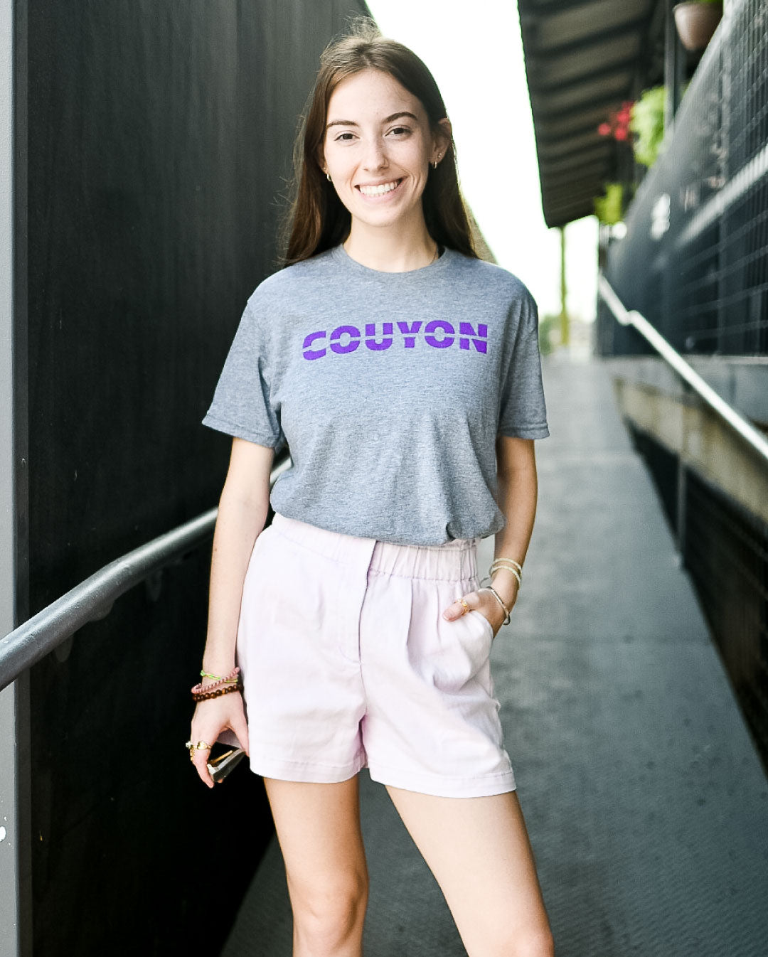 Lavender Paperbag Denim Shorts