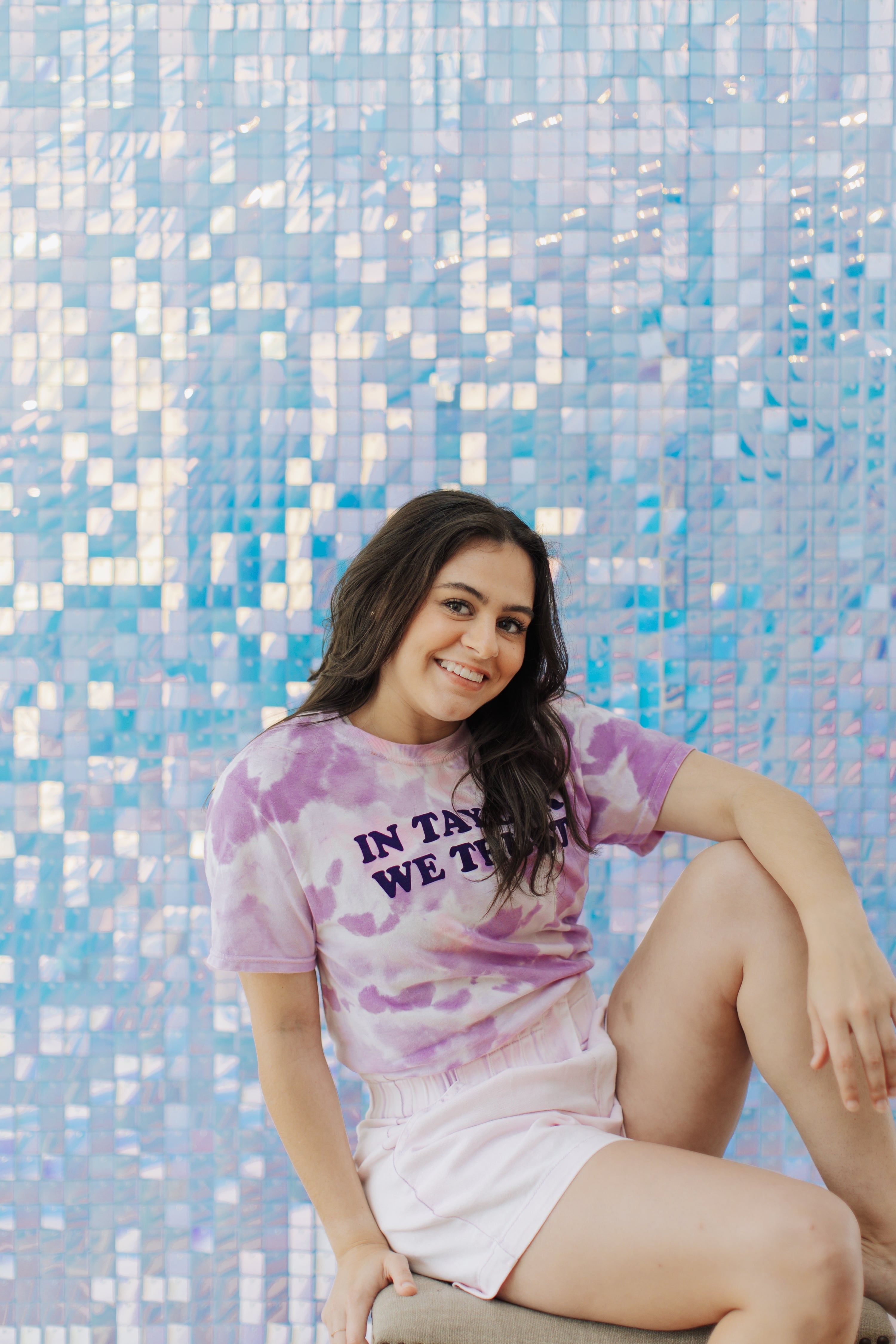 Lavender Paperbag Denim Shorts