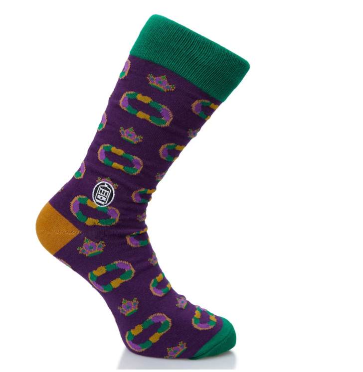 Bonfolk Mardi Gras King Cake Socks