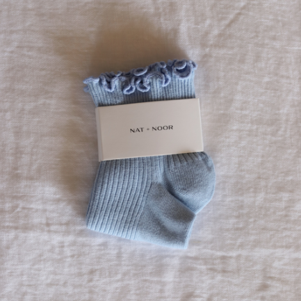 Ruffle Sock in Sky