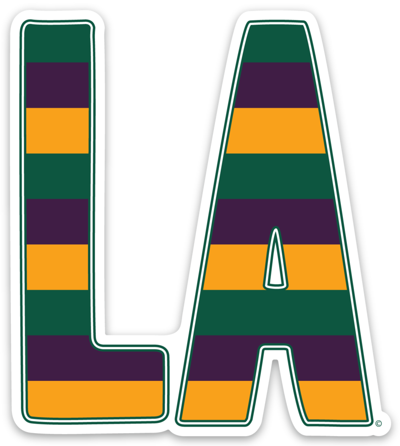 LA Mardi Gras Stripe Sticker